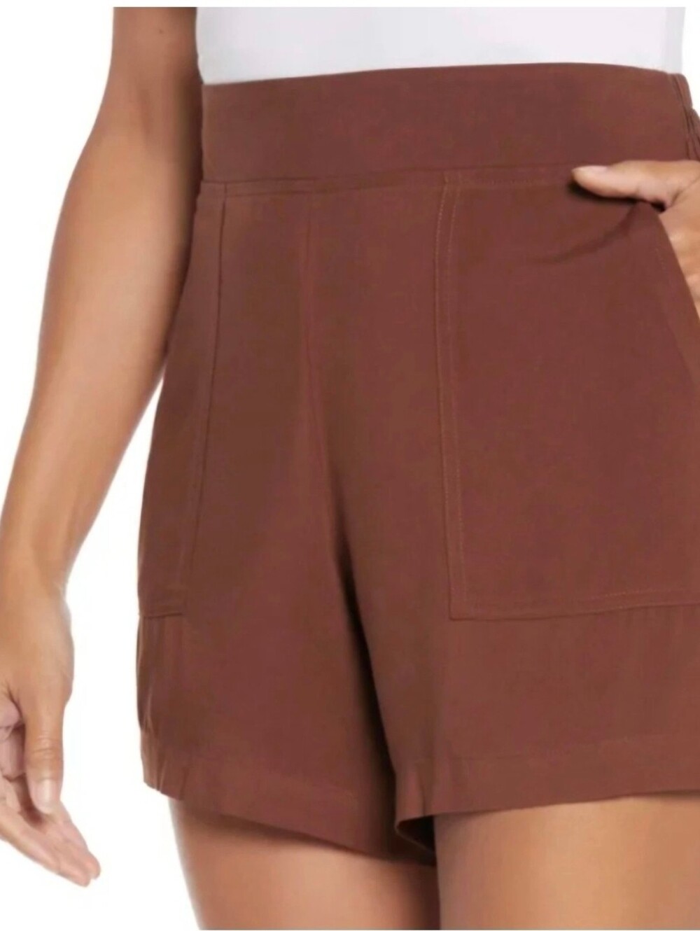 Wildfox High-Waist Brown Pocket Shorts Soft Material Lightweight Womens Large